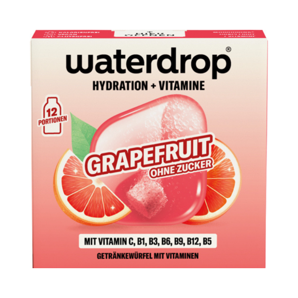 747225 waterdrop Microdrink Hydration und Vitamine Grapefruit, Getraenkewuerfel mit Vitaminen, ohne Zucker, 25.2g